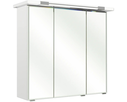 Pelipal Kumba badkamermeubelset (B x H x D 137 x 200 x 50 cm), glanzend witte fronten, 5-delige set inclusief witte mineraalstenen wastafel, halfhoge kast, onderkast en bovenkast (99.770125093)