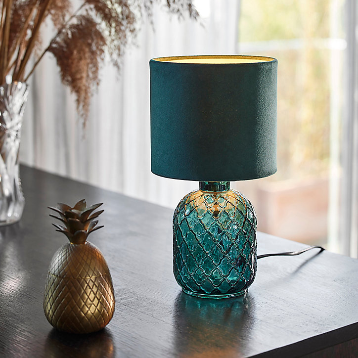 Lampe à poser en verre Livine IP20 E14 40W H.28 x Ø15 cm vert Corep