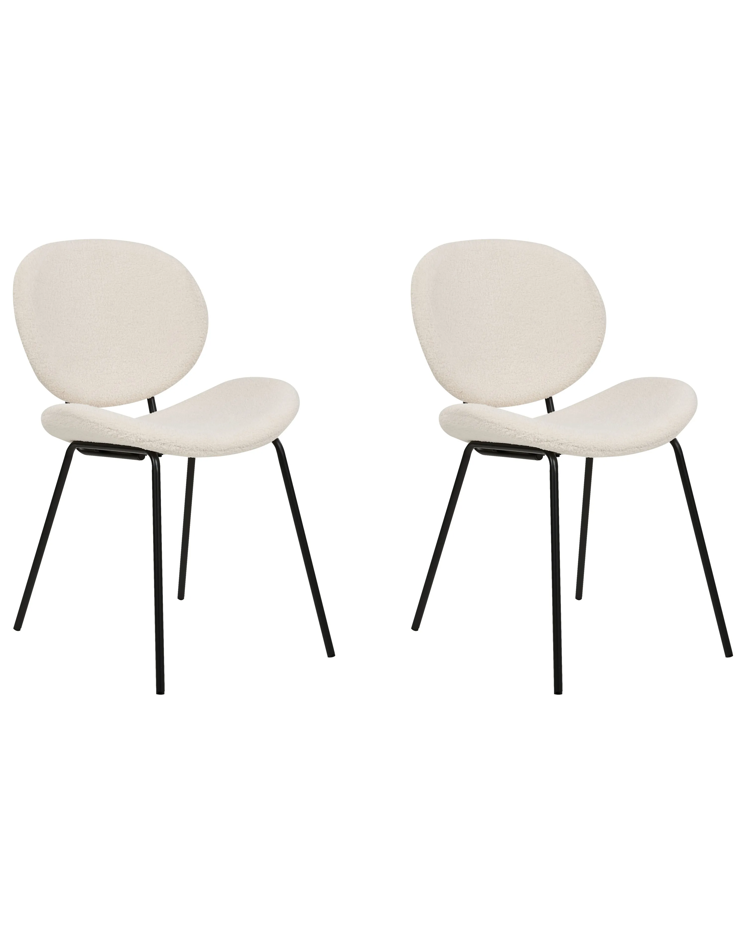 Set van 2 eetkamerstoelen LUANA Bouclé Wit