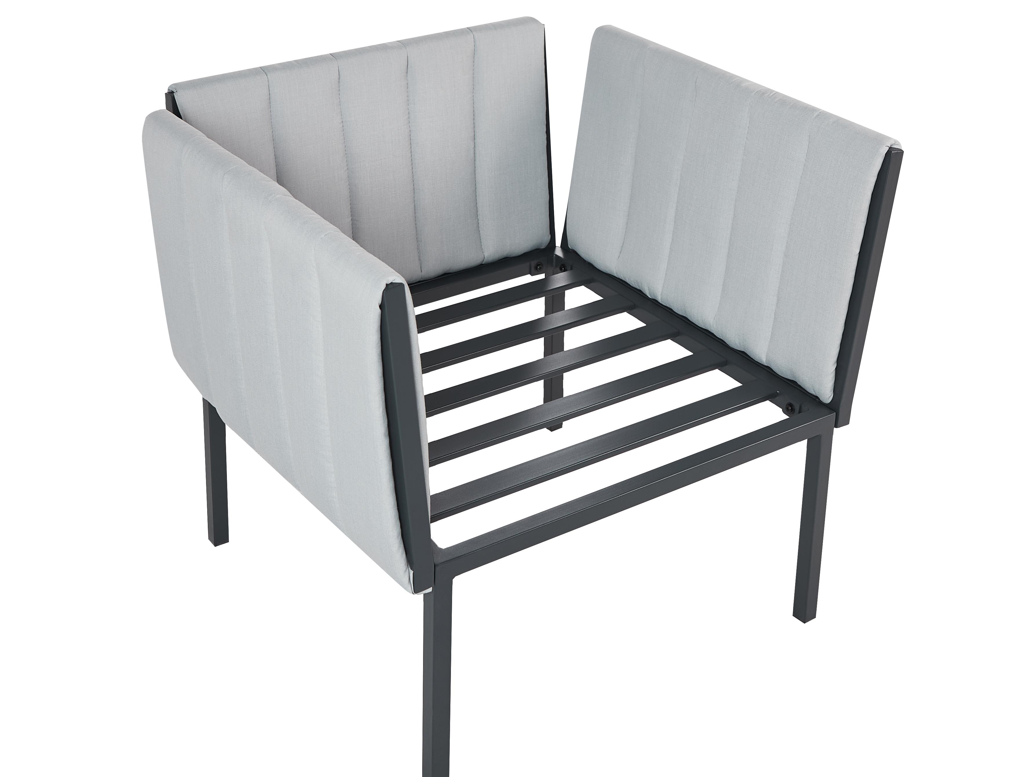 Loungeset met tafel 5-zits SKALA Metaal Lichtgrijs