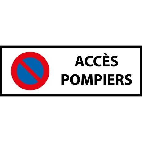 Panneau - Interdiction stationnement accès pompiers - Norme ISO 7010