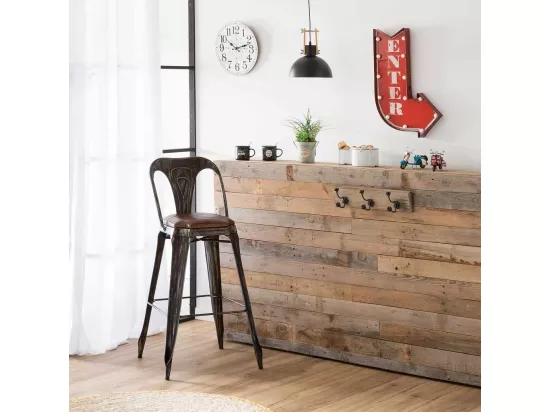 Horloge murale en bois blanc d34x2h