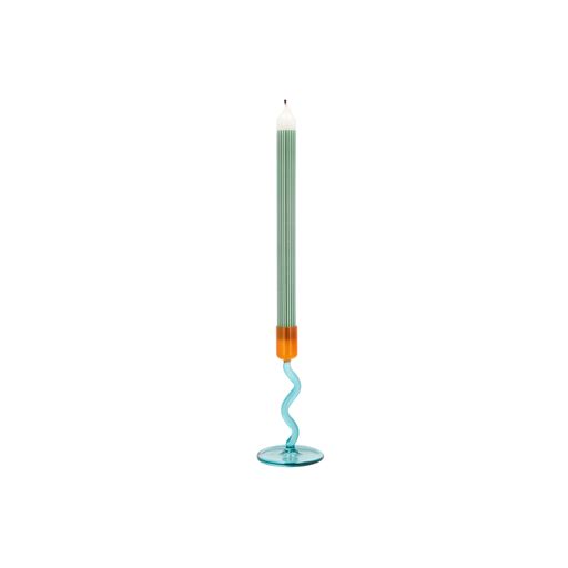 Villa Collection Styles Glaslysestage, Blue/Amber
