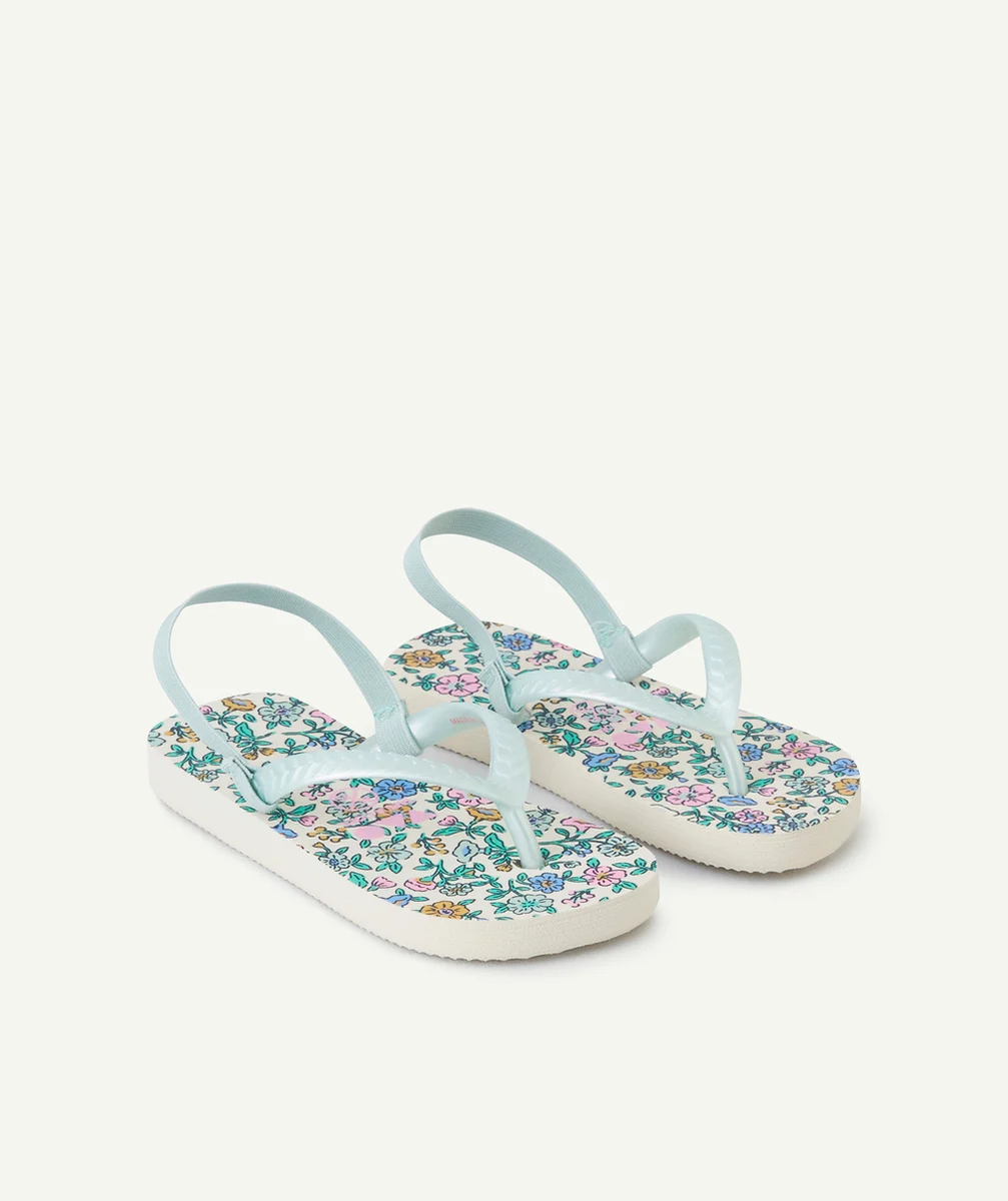tong fille blanche à imprimé fleuris