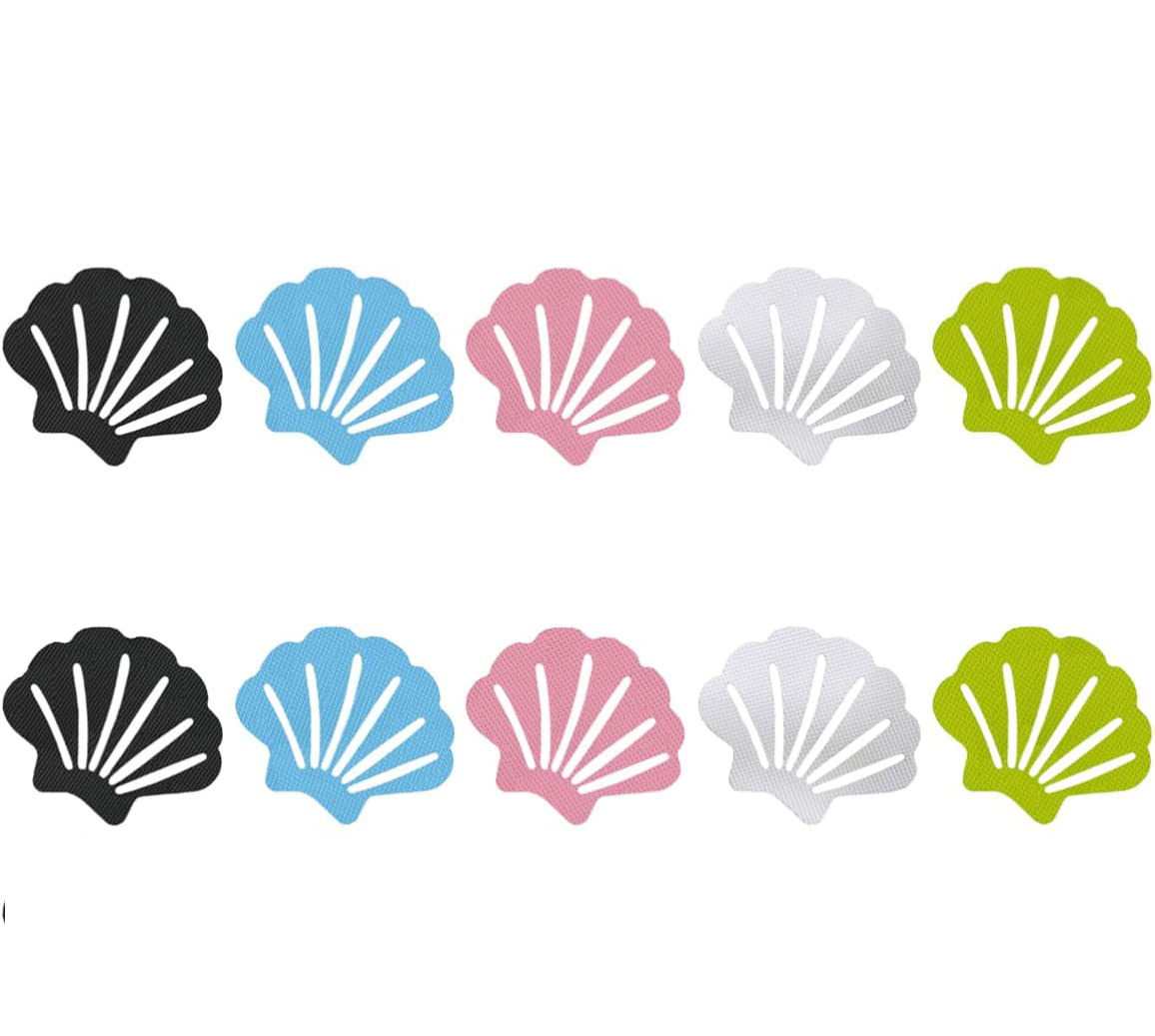 (12er Set) 9x7cm Selbstklebende Anti-Rutsch Pads Sticker für Dusche / Badewanne - Muschel