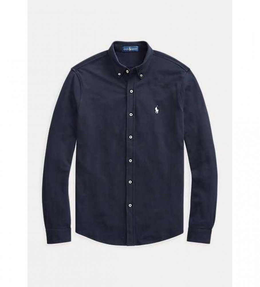Camisa Ralph Lauren Ultralight Piqué Azul Marinho