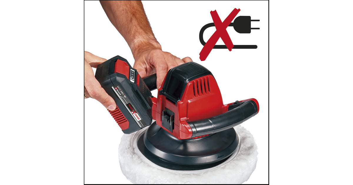 EINHELLAccu polijstmachine CE-CB 18/254 Li Solo  (Rood/zwart, Accu en oplader niet inbegrepen)