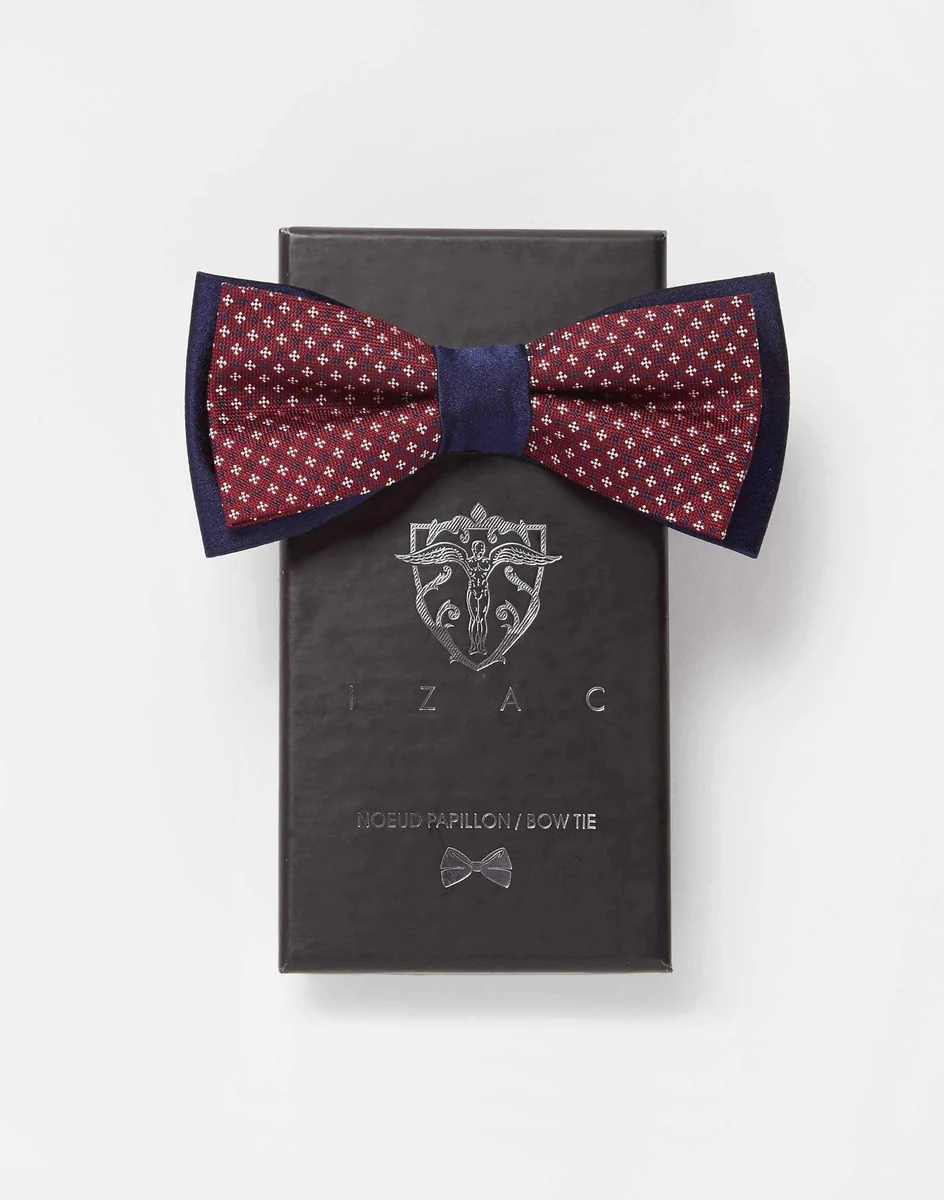 Nœud papillon motif bordeaux