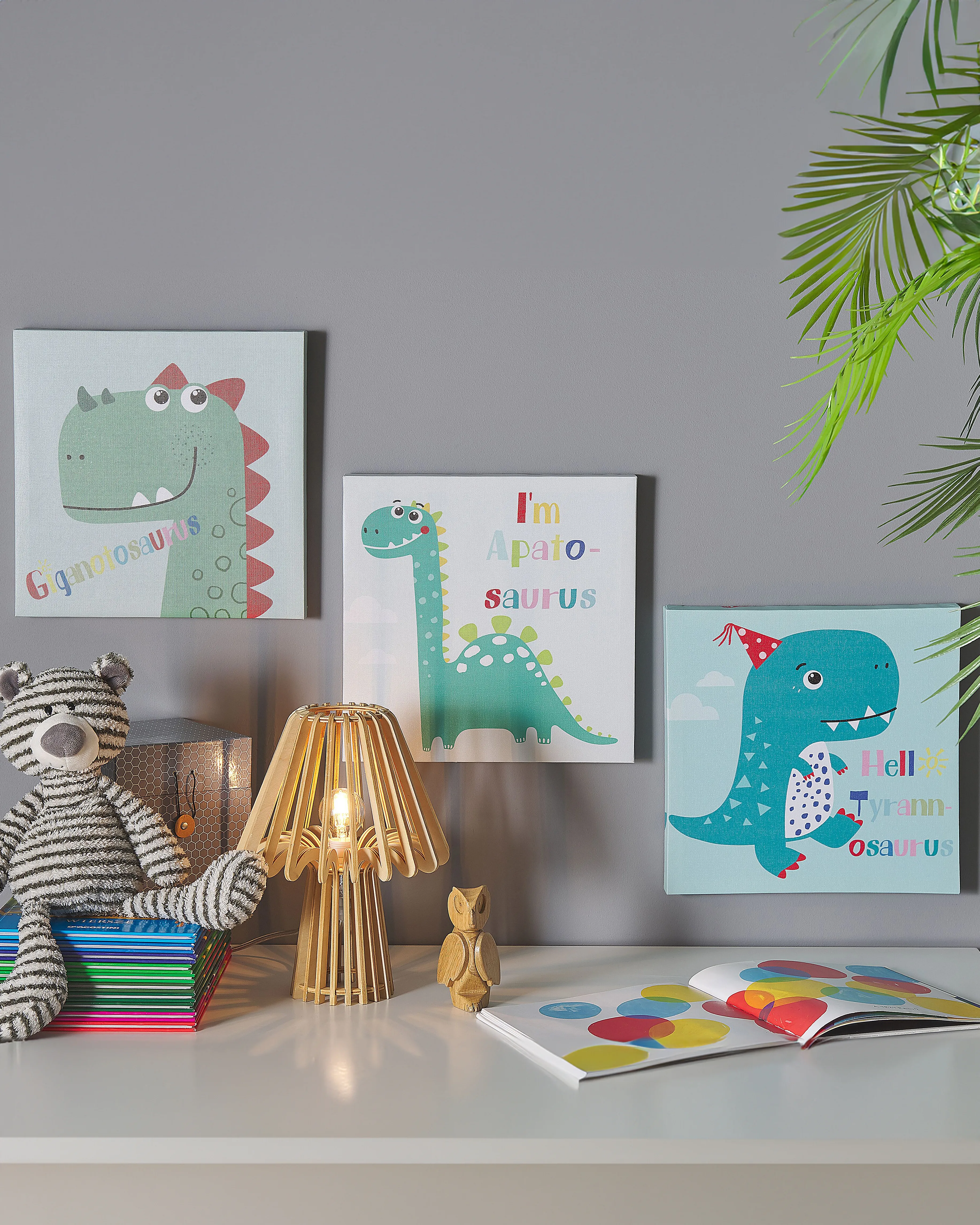 Set van 3 canvassen BINGUI Kids motief 30 x 30 cm Meerkleurig