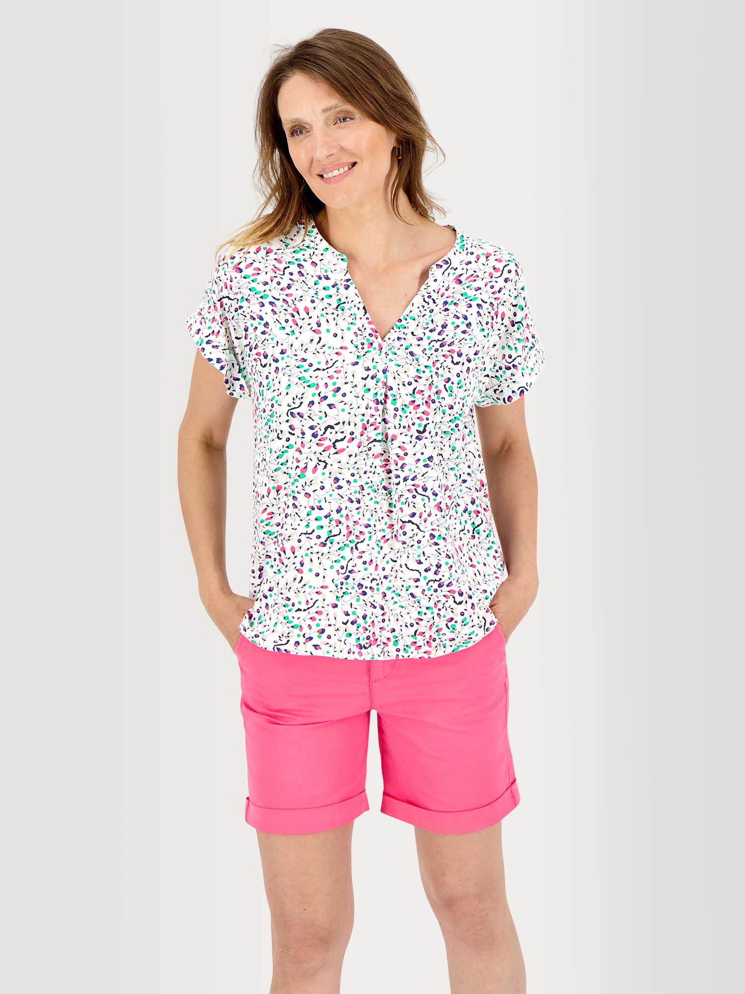 Blouse Femme Fluide & Légère Motif Multico