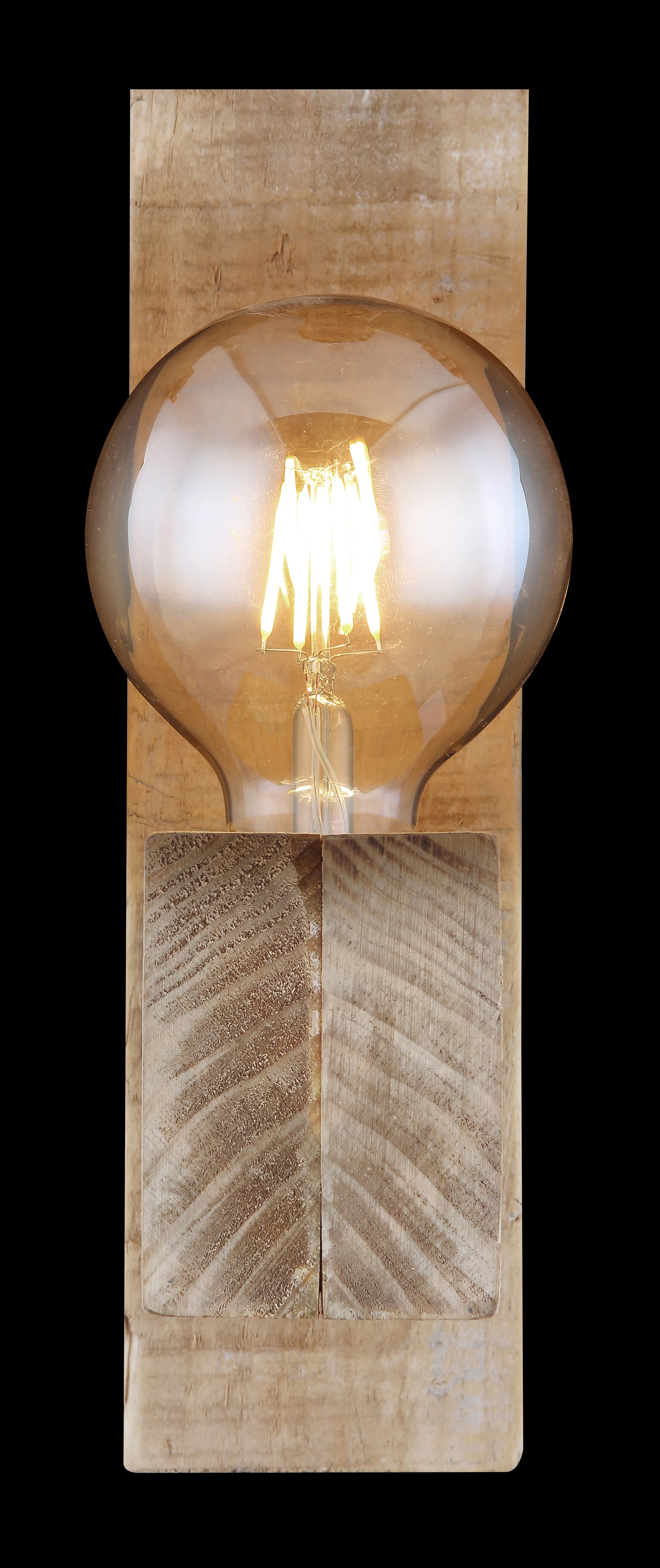 GLOBO Retrofit Wandleuchte Adalie Holz naturfarbig 9x16,5cm H30cm