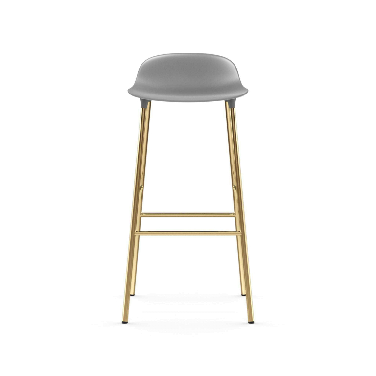 Normann Copenhagen Form Barstool barkruk 75cm met messing onderstel grijs