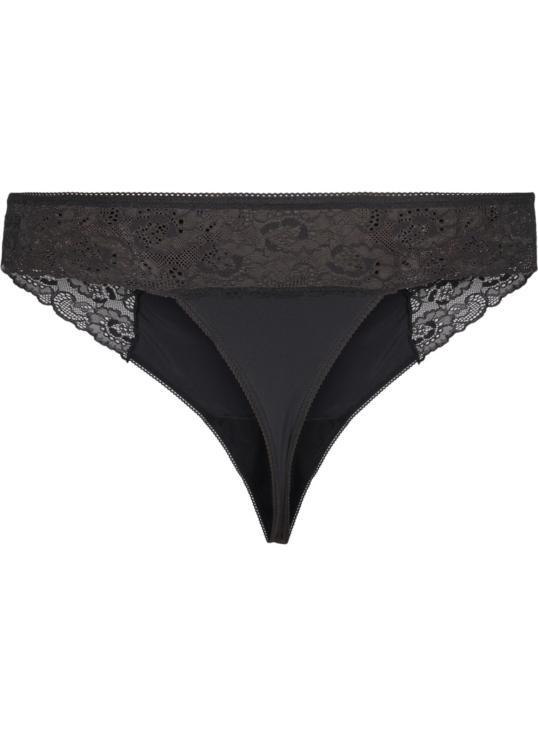 Microfiber g-streng med blonder