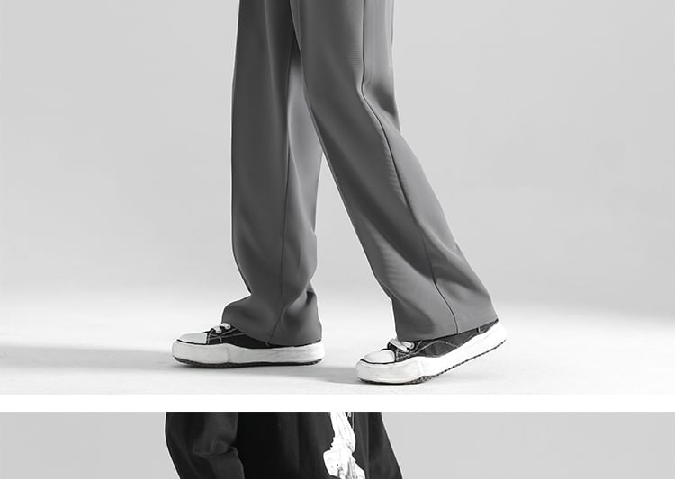Naideth - Hoge taille effen wijde broek