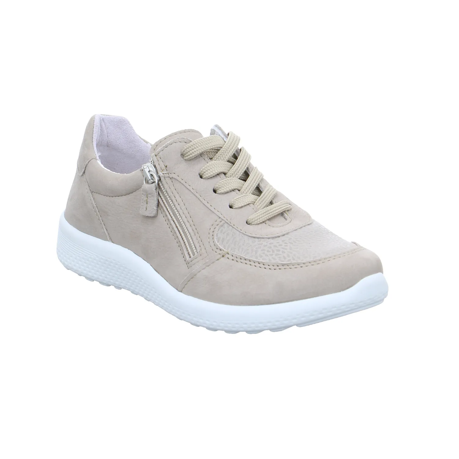 VAN DER LAAN Comfort-Schnürer Beige Leder