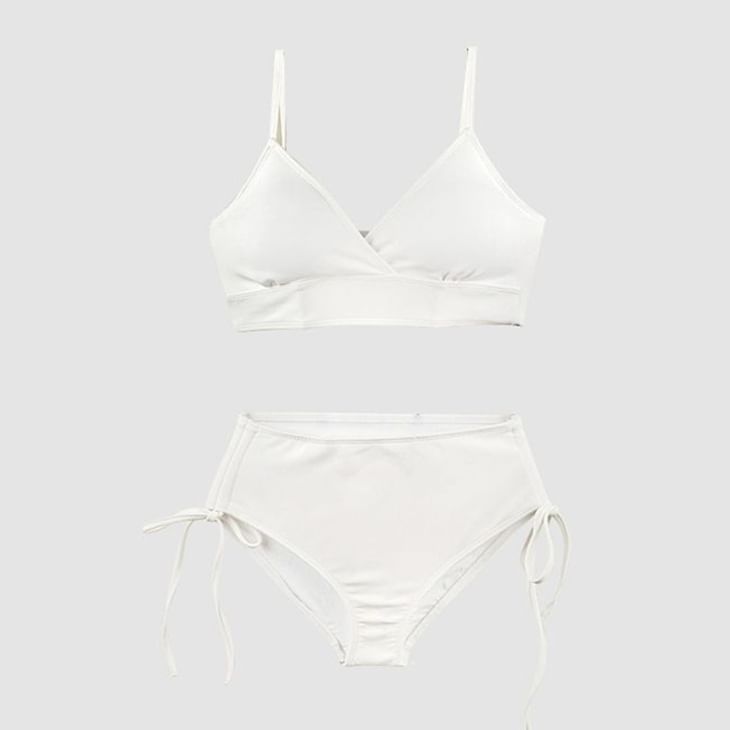 Sabbia - Set: Effen bikinitop + broekje met trekkoord