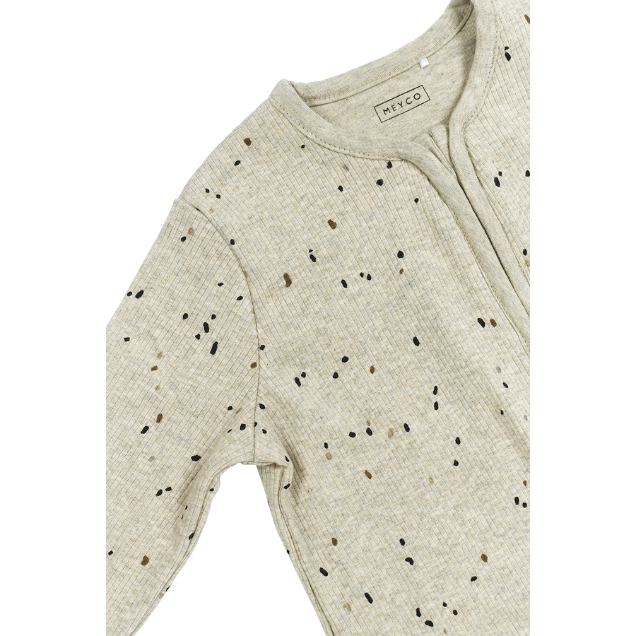 MEYCO Babyschlafsack mit Ärmeln Rib Mini Spot - Sand Melange