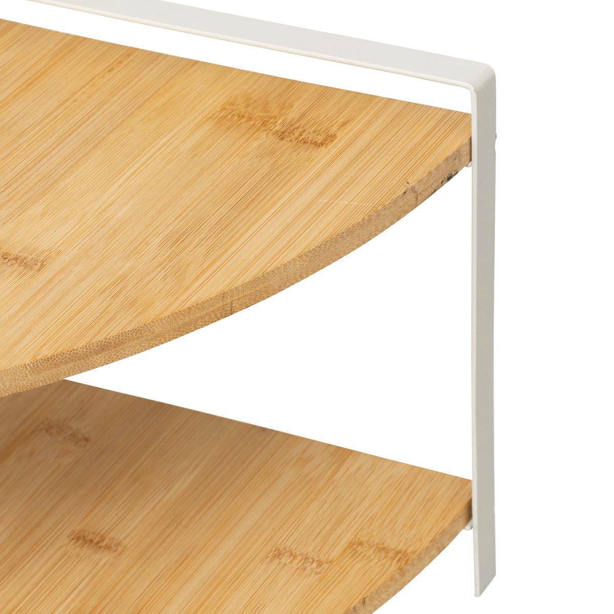 ETAGERE D ANGLE 2 NIVEAUX ORDERA BAMBOU METAL BEIGE