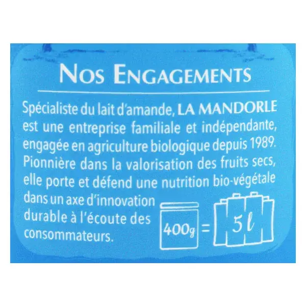 La Mandorle Boisson Instantanée en Poudre Lait d'Amande Bio 400g