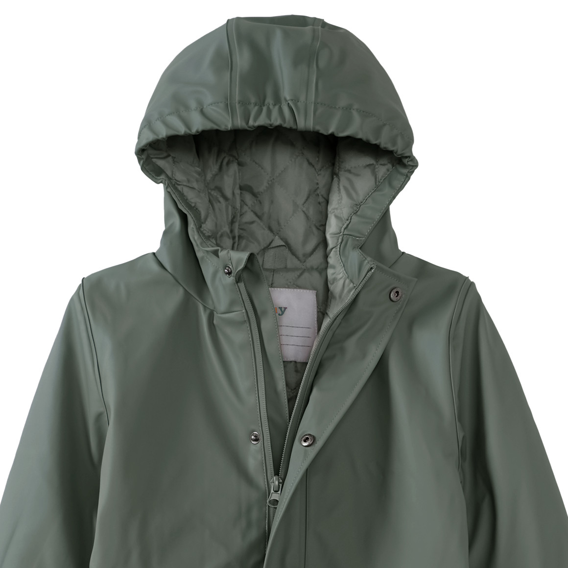 Famy Kinder Regenoverall mit gestepptem Futter oliv