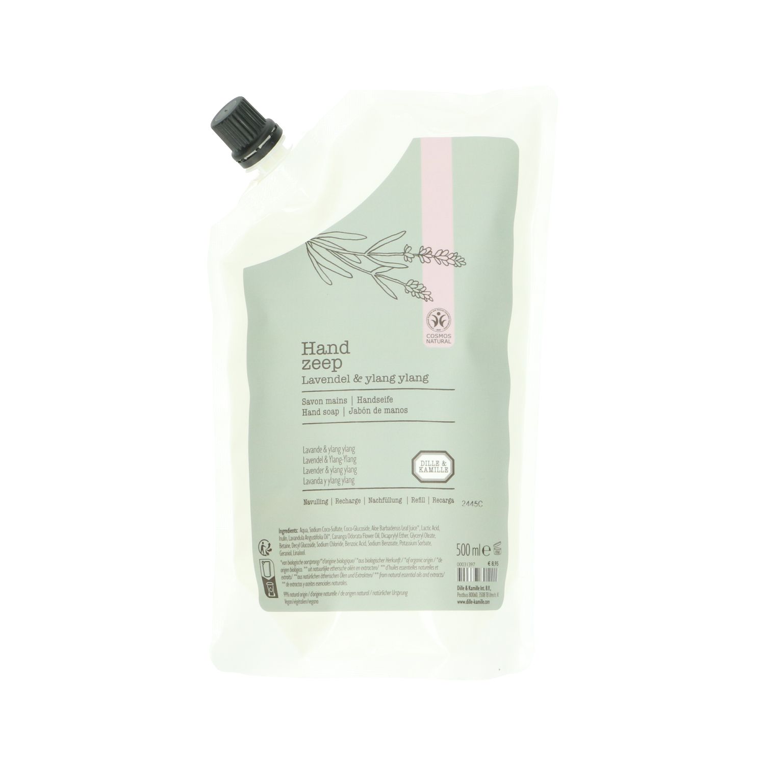 Handzeep navulling, lavendel & ylang, 500 ml