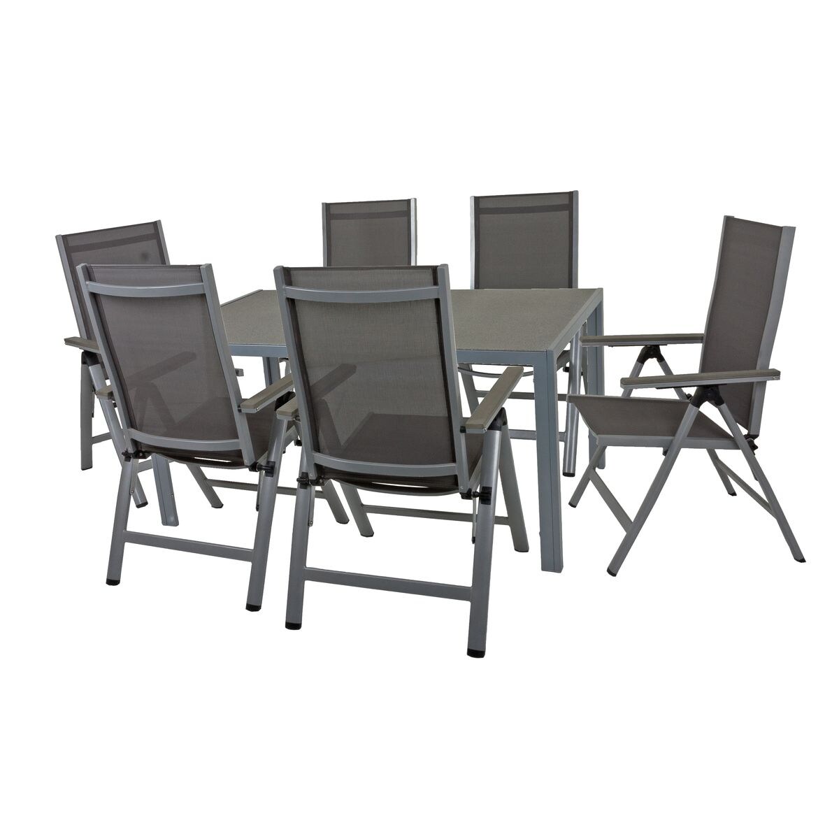 7tlg. Alu Tischgruppe Garten Sitzgruppe Lounge Set Gartenmöbel Sitzgarnitur