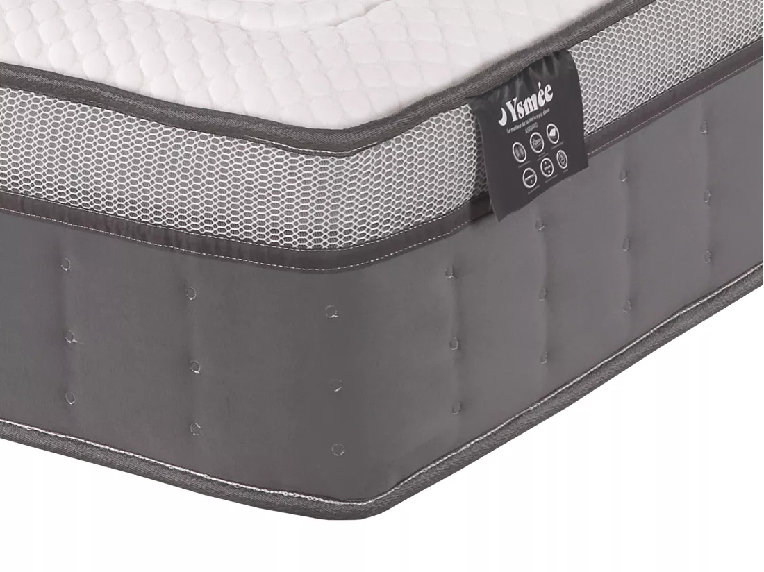 Matelas 140 x 190 cm hybride ressorts ensachés 7 zones et mémoire de forme ép.30cm - ASGARD de YSMÉE
