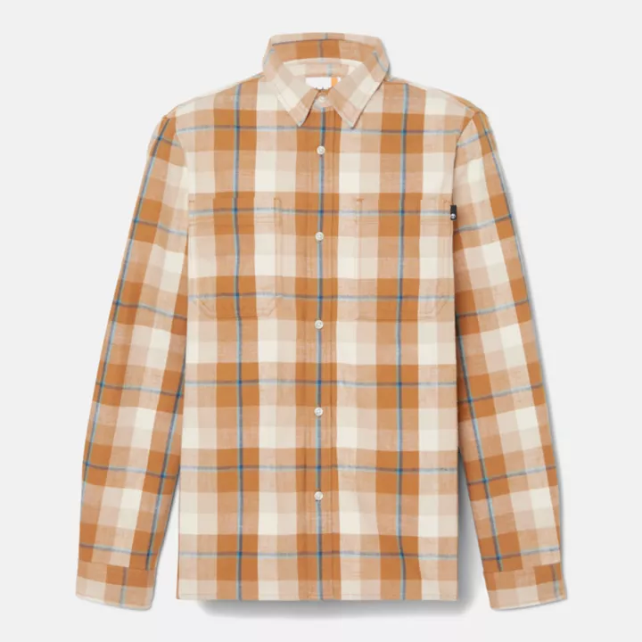 Camisa de flanela Windham para homem em laranja/bege