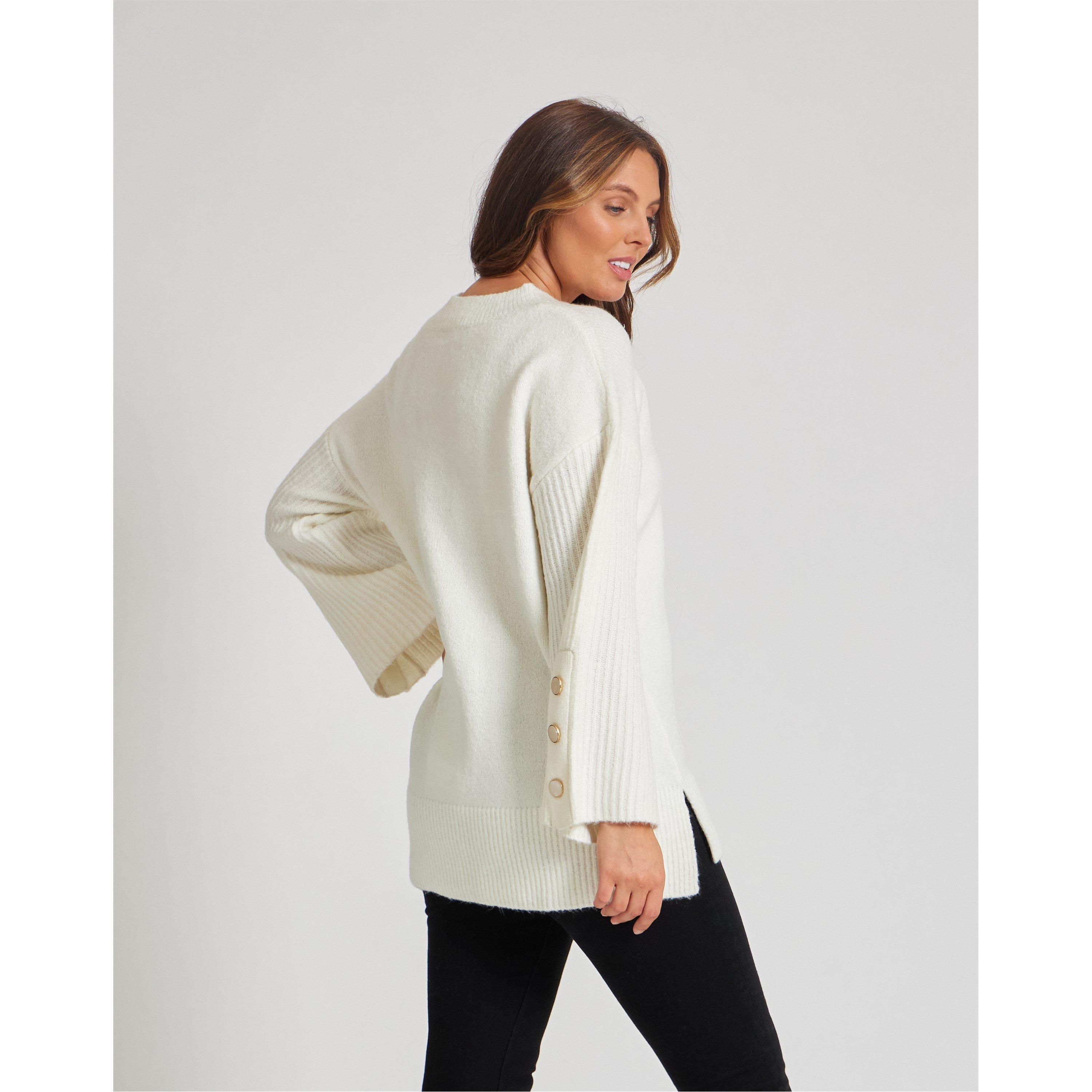 Be You BY Button Sleeve Jumper Womens