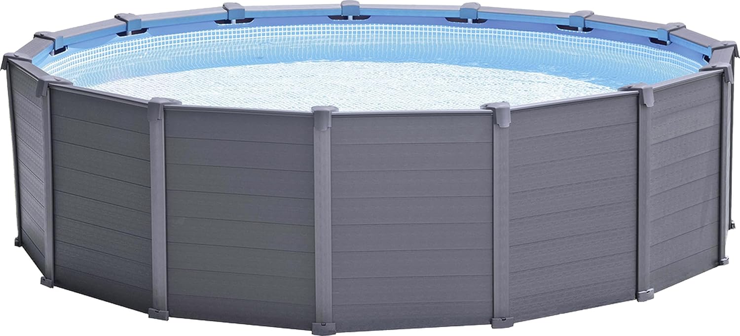Intex Schwimmbad Ø 478 x 124 cm Gestellbecken Set Graphit