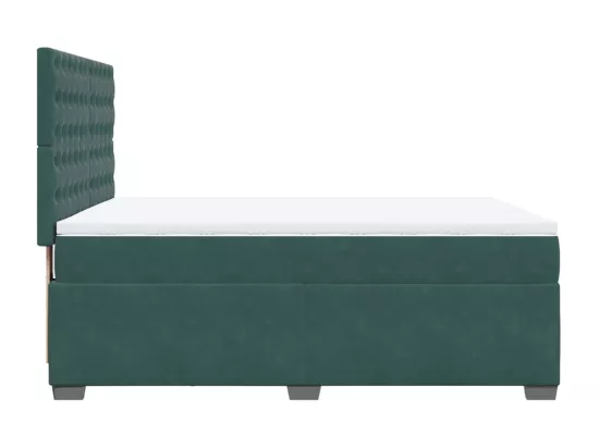 Sommier à lattes de lit et matelas Vert foncé 160x200cm Velours