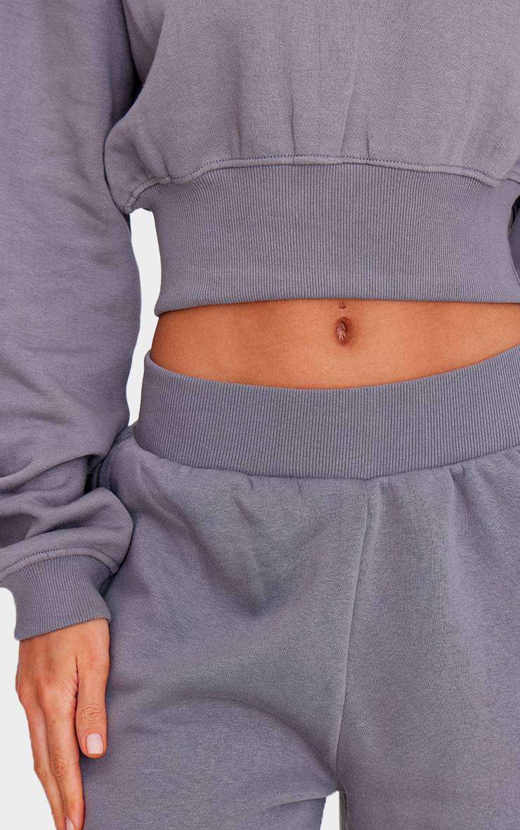 Steel Blue Sweat-shirt Oversize Court Grande Taille