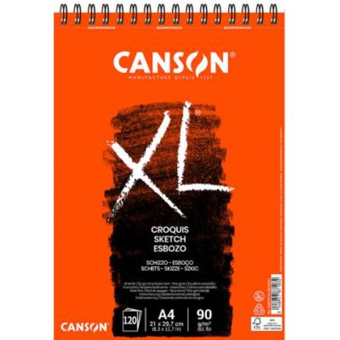 Bloc croquis canson xl spirale petit côté micro-perforations 90g a5 60f