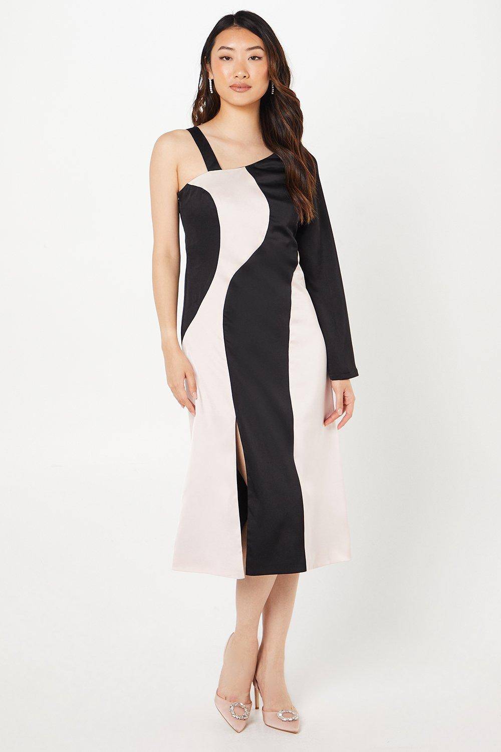 Coast Robe Midi Satinée Mono pour Invitée de Mariage