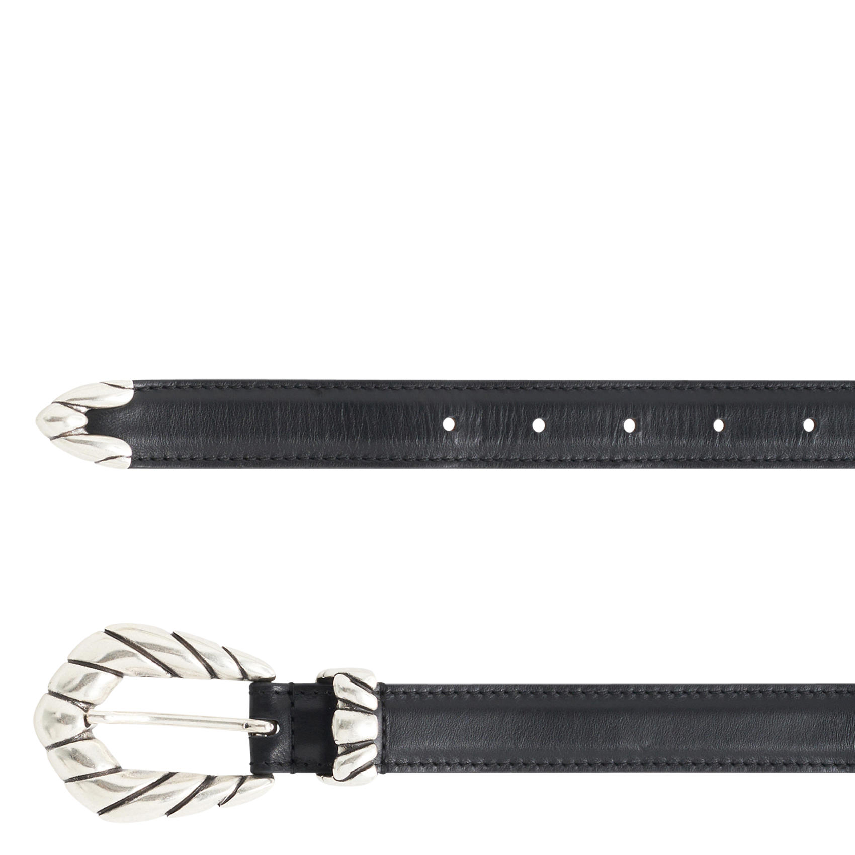 EMBELLABB - Ceinture fine en cuir | Noir