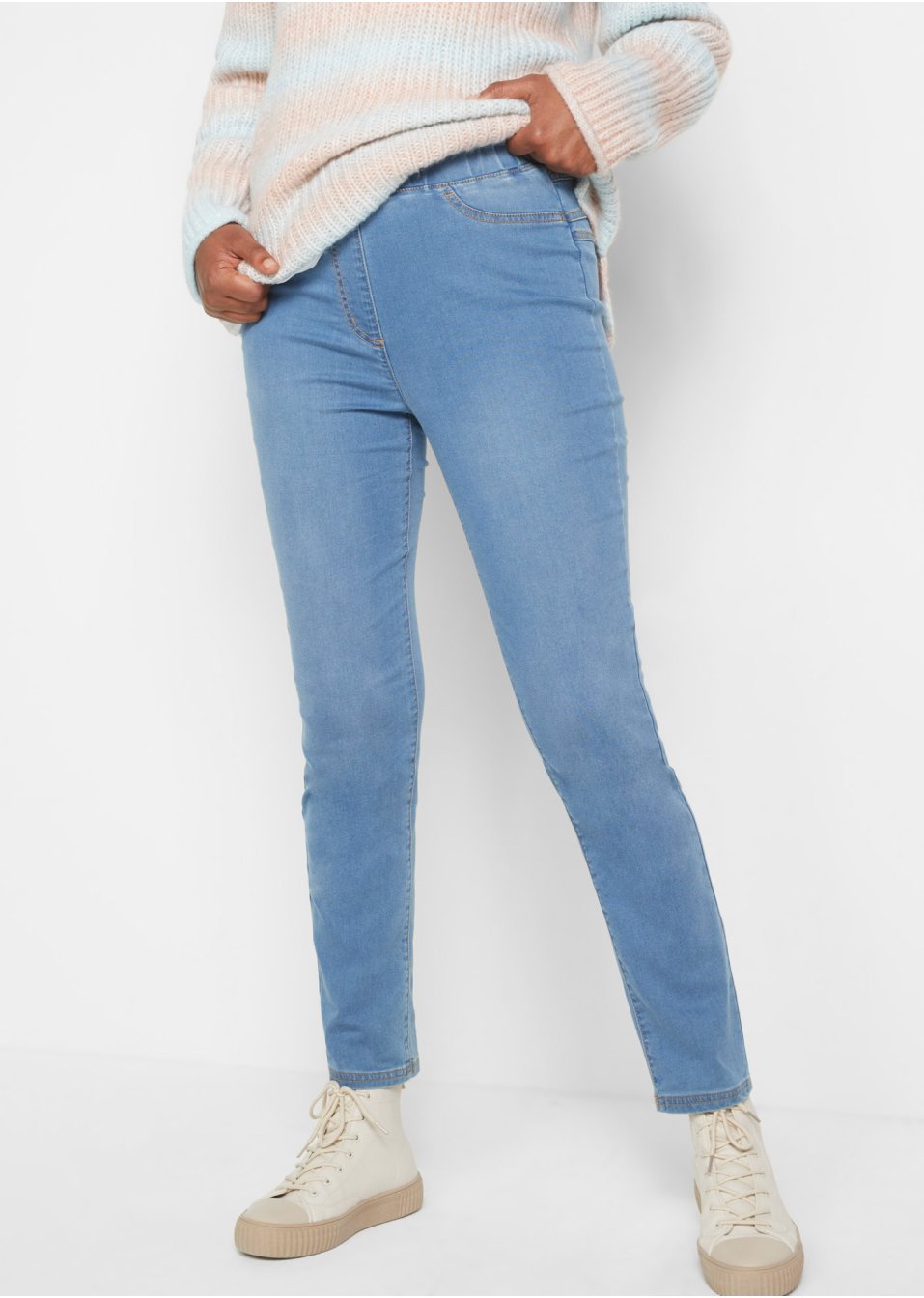 Jegging taille haute en matière thermo légèrement élastique, taille confortable