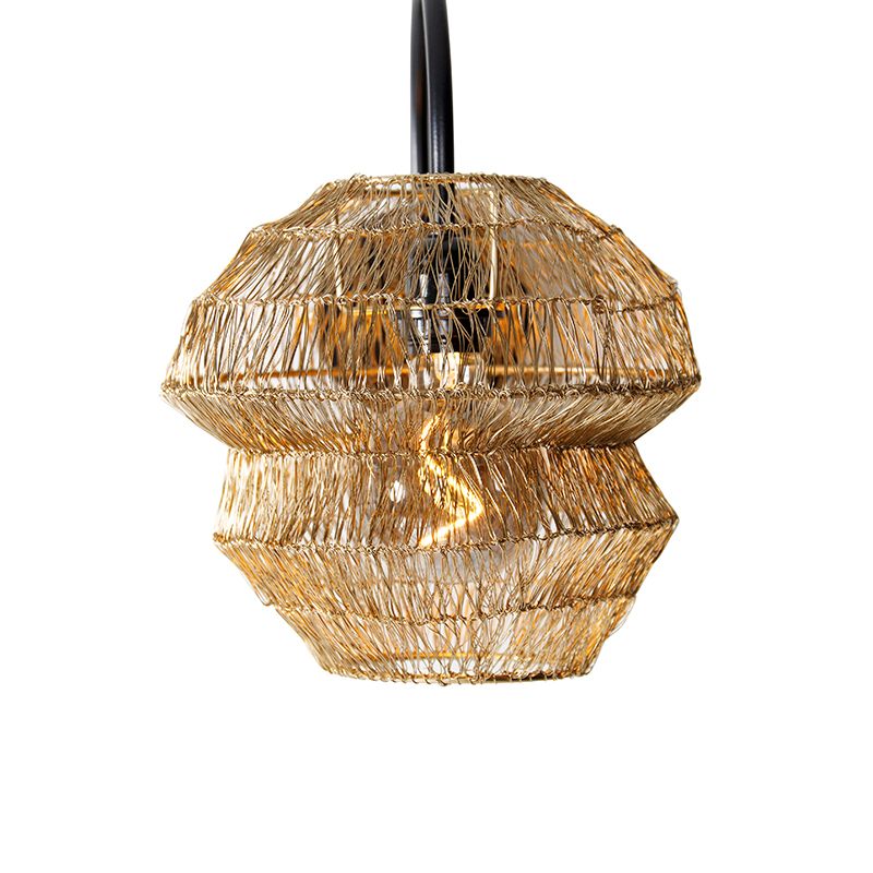 Oosterse wandlamp zwart met goud - Vadi