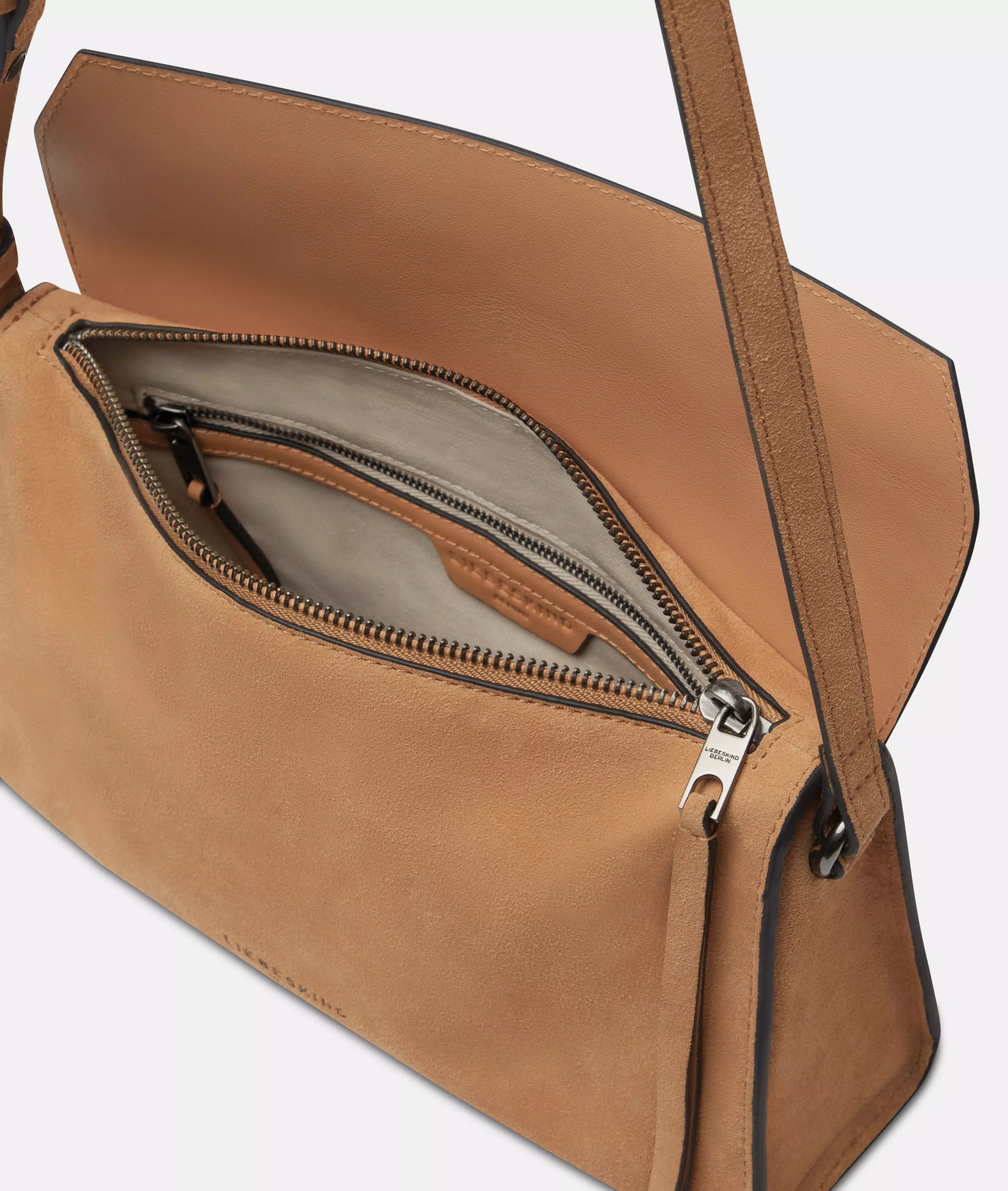 Lora Crossbody S Handy suede crossbody bag