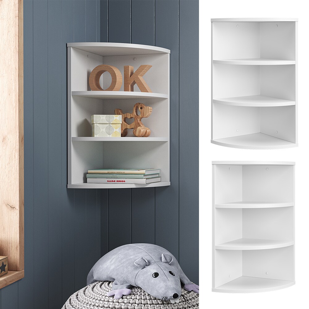 Vicco Eckregal Kinderregal Hängeregal Ecki Weiß 60 x 30 cm Wandregal Ablage