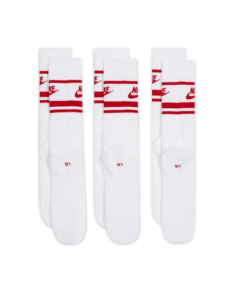 Lot de 3 paires de chaussettes Nike Sportswear Blanc & Rouge
