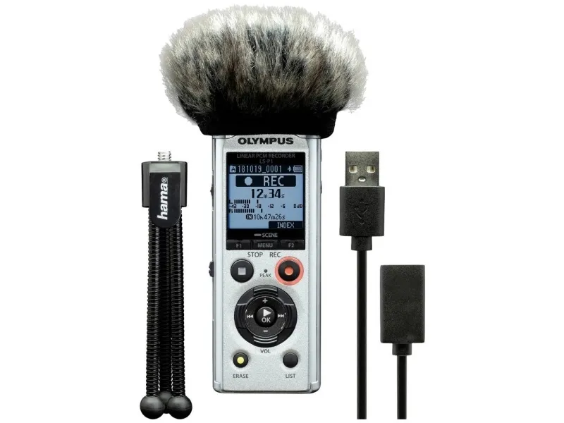 Olympus LS-P1 Podcaster Kit Digital Diktafon Optagetid (max.) 123 h Sølv