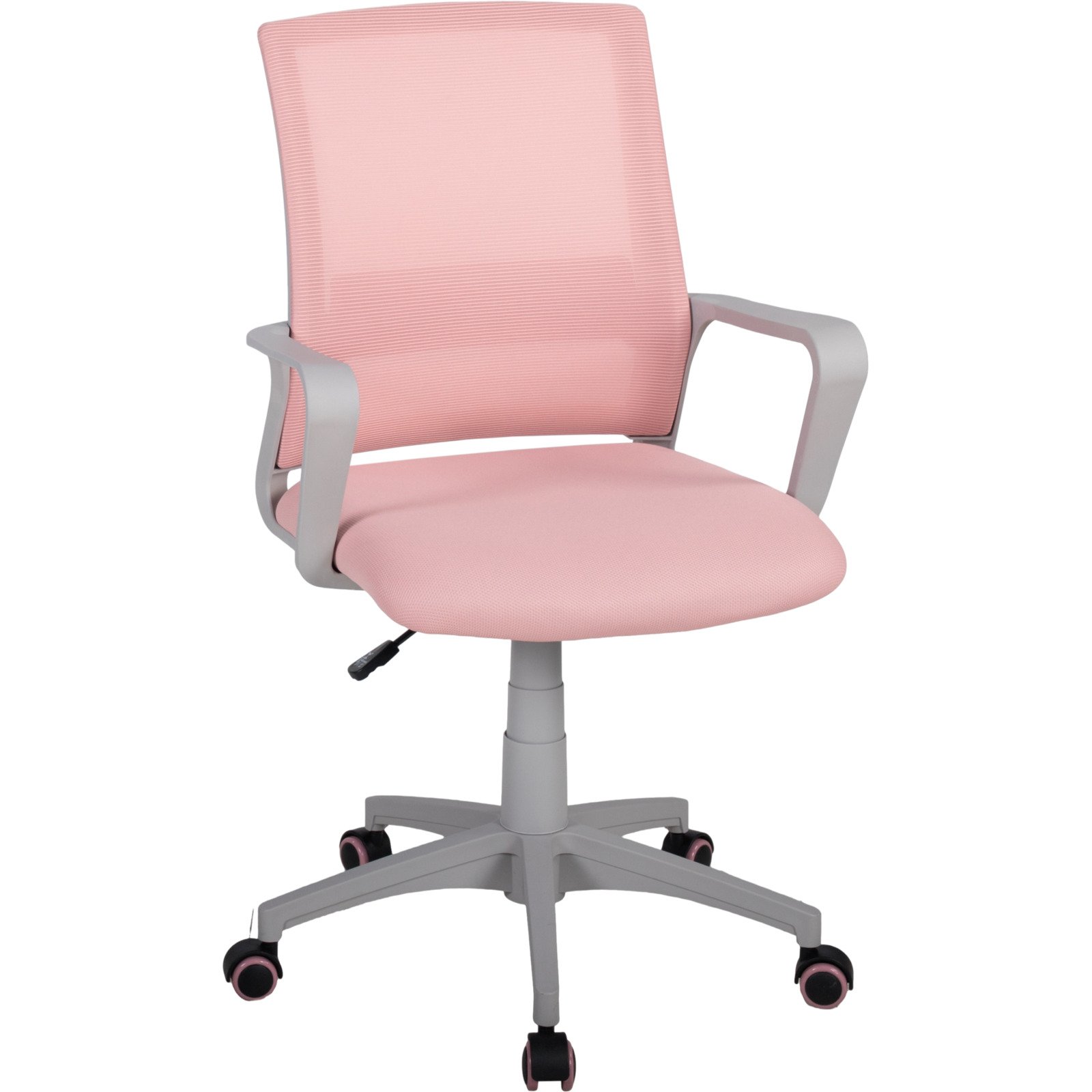 Bürostuhl Jonte Mesh rosa, Gestell grau, drehbar