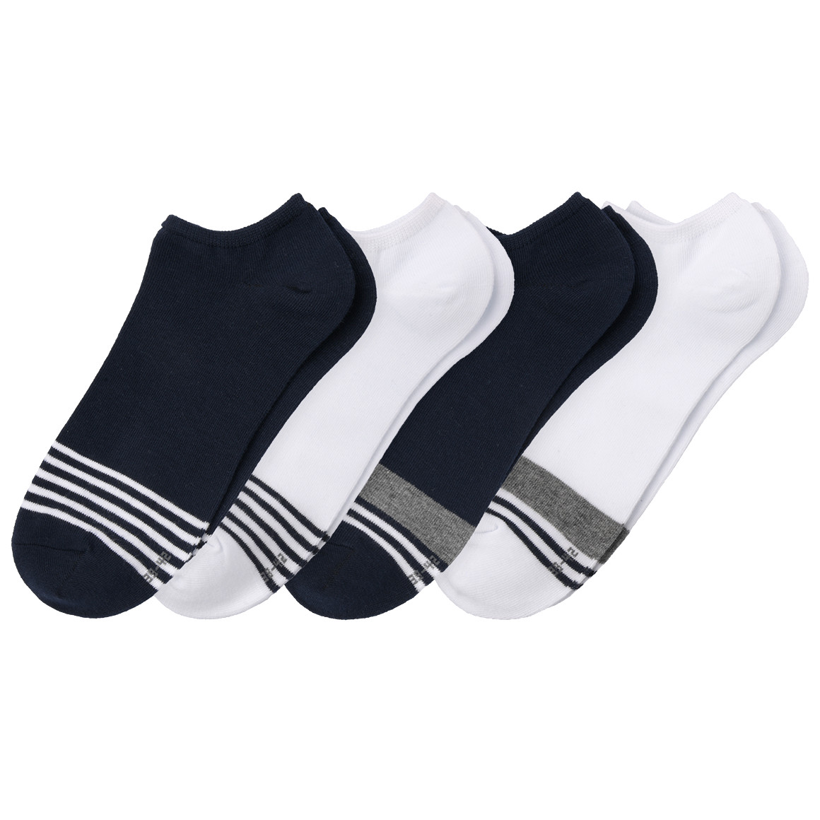 VanVaan 4 Paar Herren Sneaker-Socken im Set dunkelblau / weiss