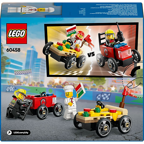 LEGO City Racerbilpakke – pizzabil mod brandbil 60458