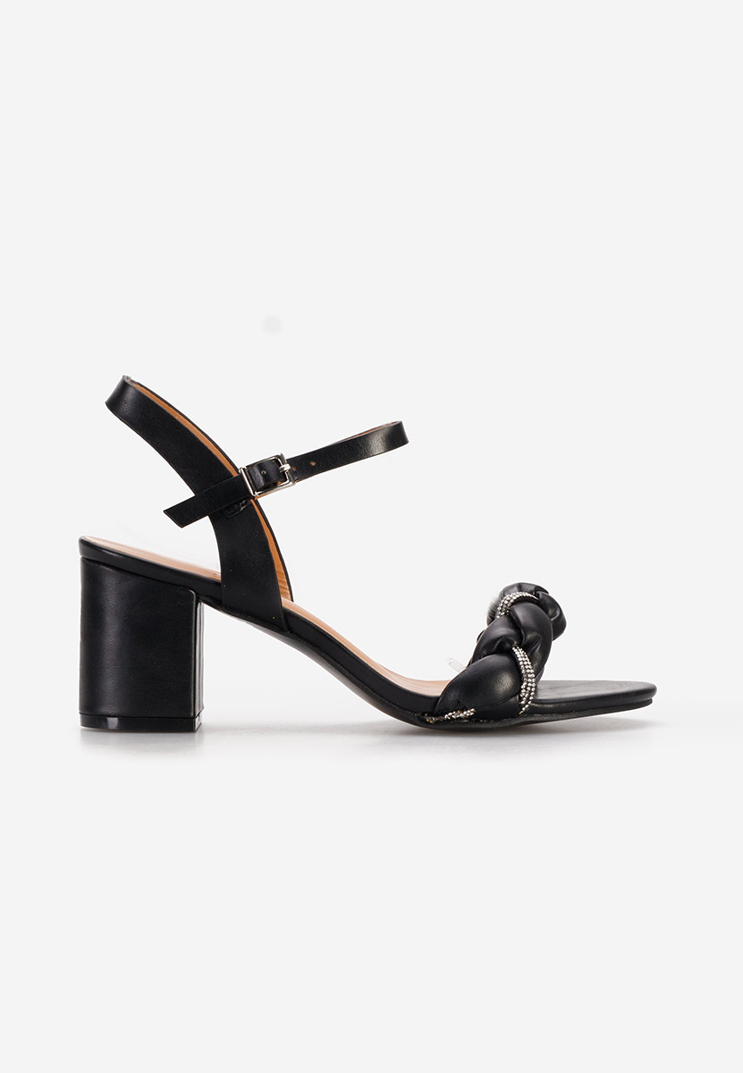 Sandales à talon épais noires Brillya