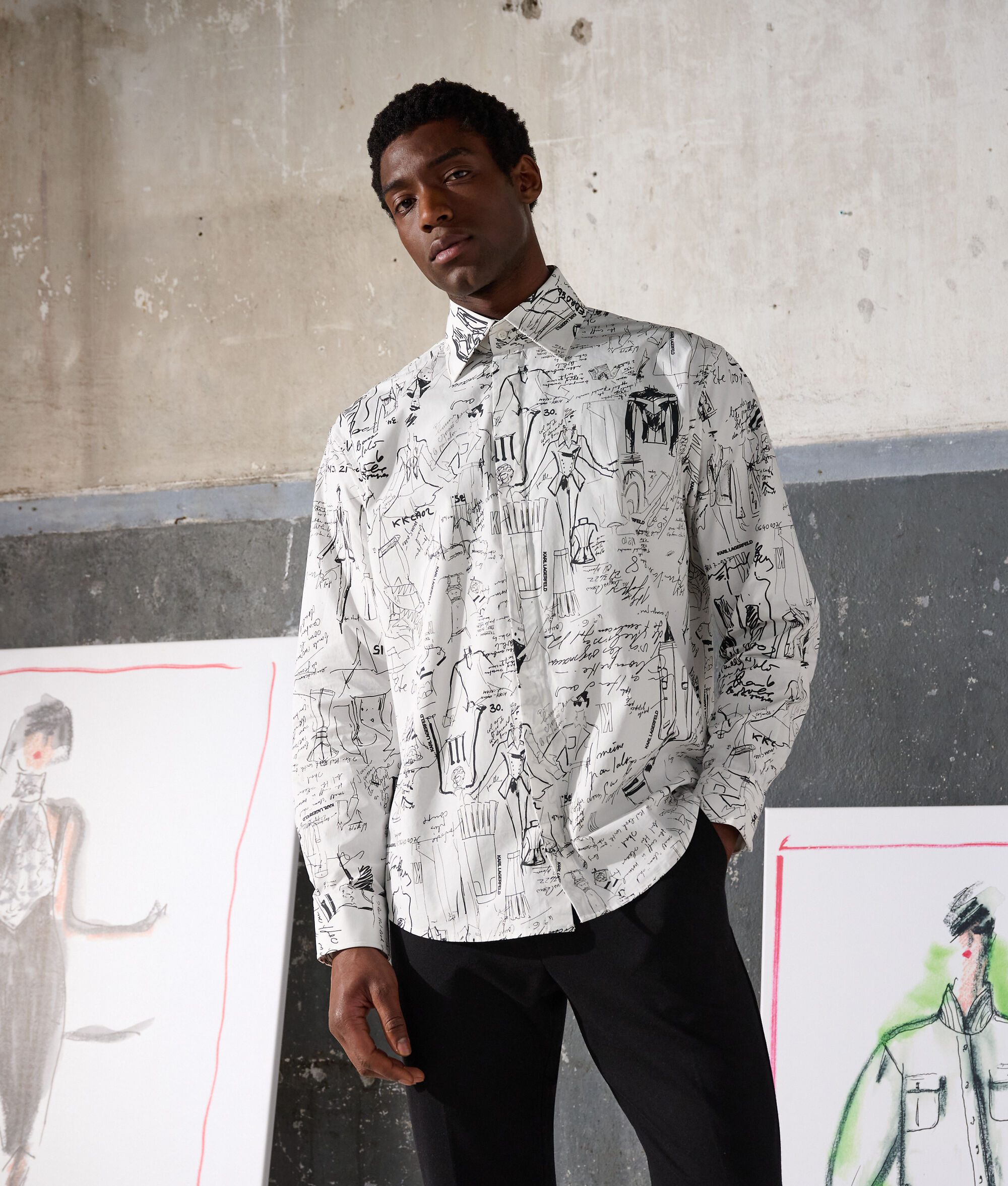 CHEMISE À MOTIF CROQUIS SÉLECTIONNÉE PAR HUN KIM
