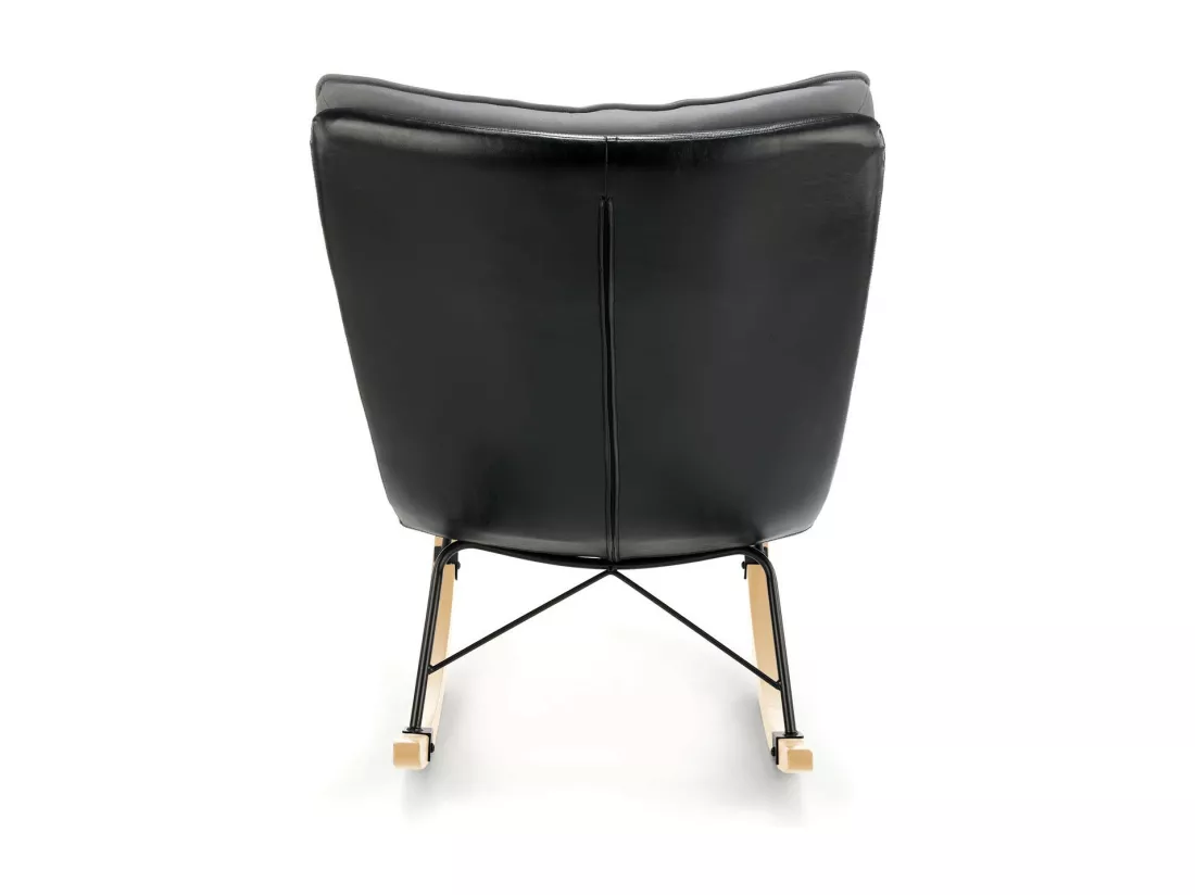 Rocking Chair design avec structure en métal noir et bois massif IMAGINE