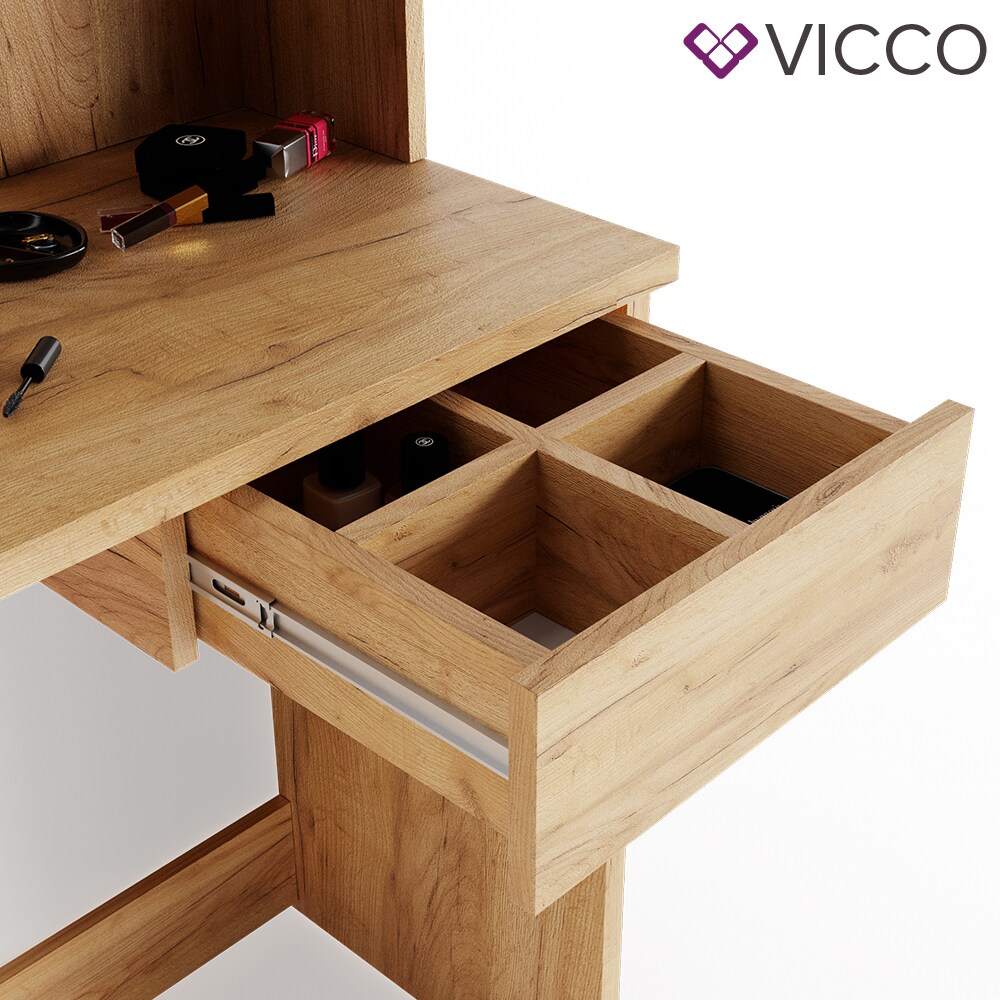 VICCO Schminktisch DEKOS Frisiertisch Frisierkommode Kosmetiktisch Eiche