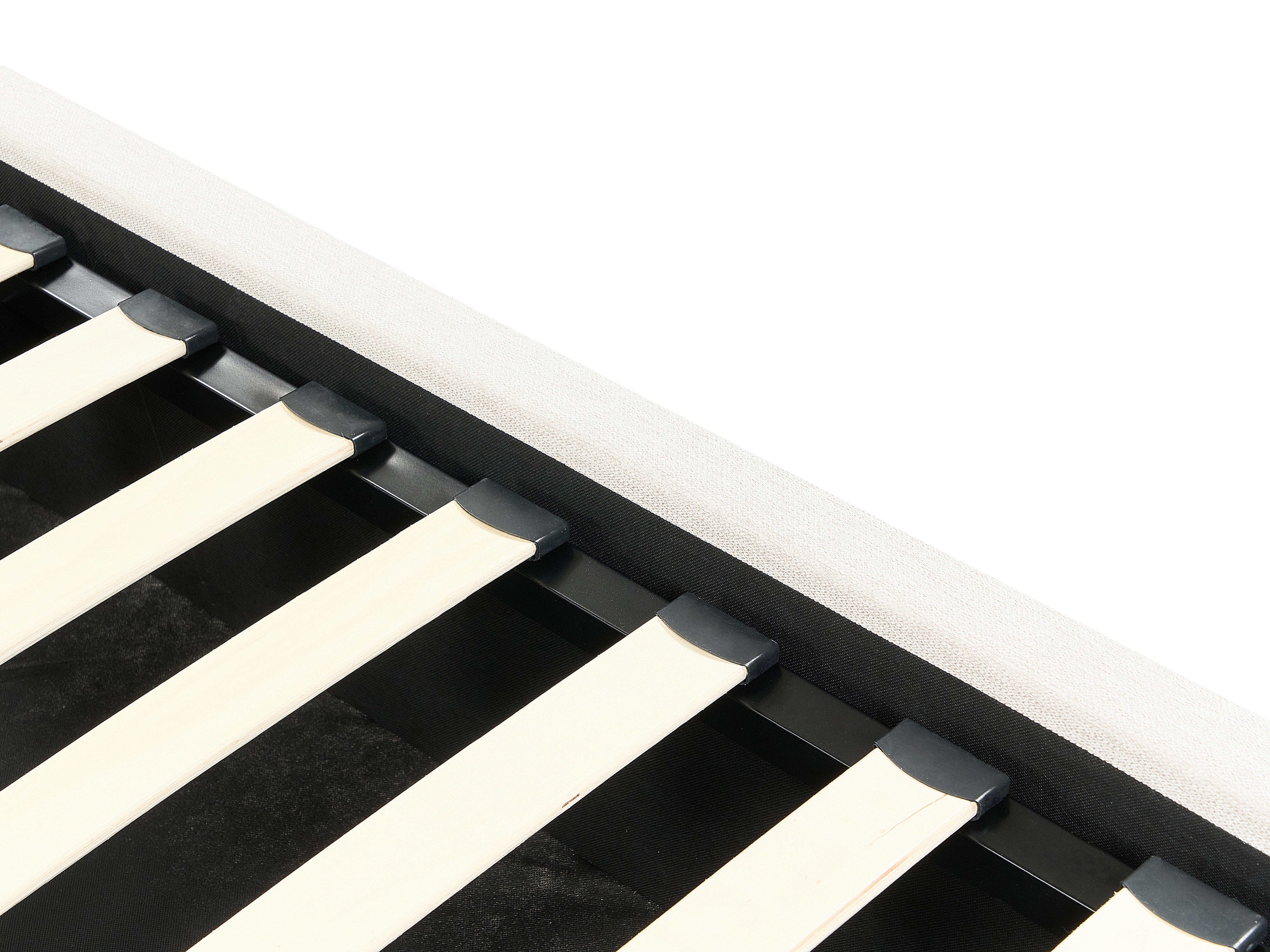 Bed met opbergruimte Stof VAUCLUSE 180 x 200 cm Lichtbeige