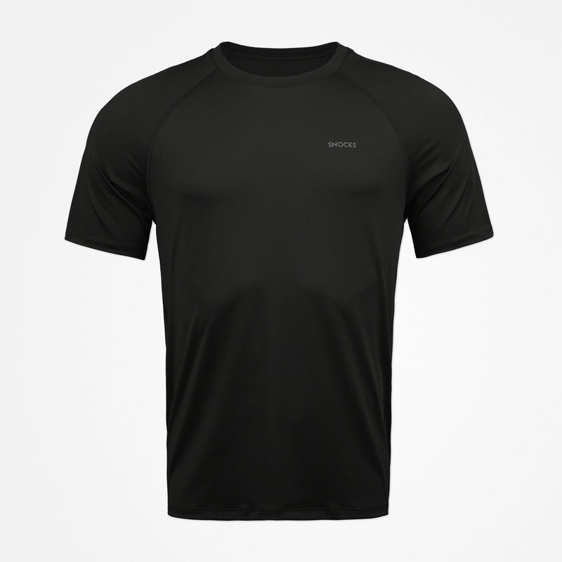 Trainingsshirt Raglan Herren aus recyceltem Polyamid Schwarz